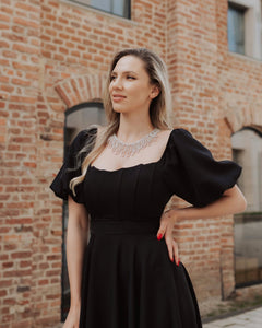 Rochie neagra midi de ocazie