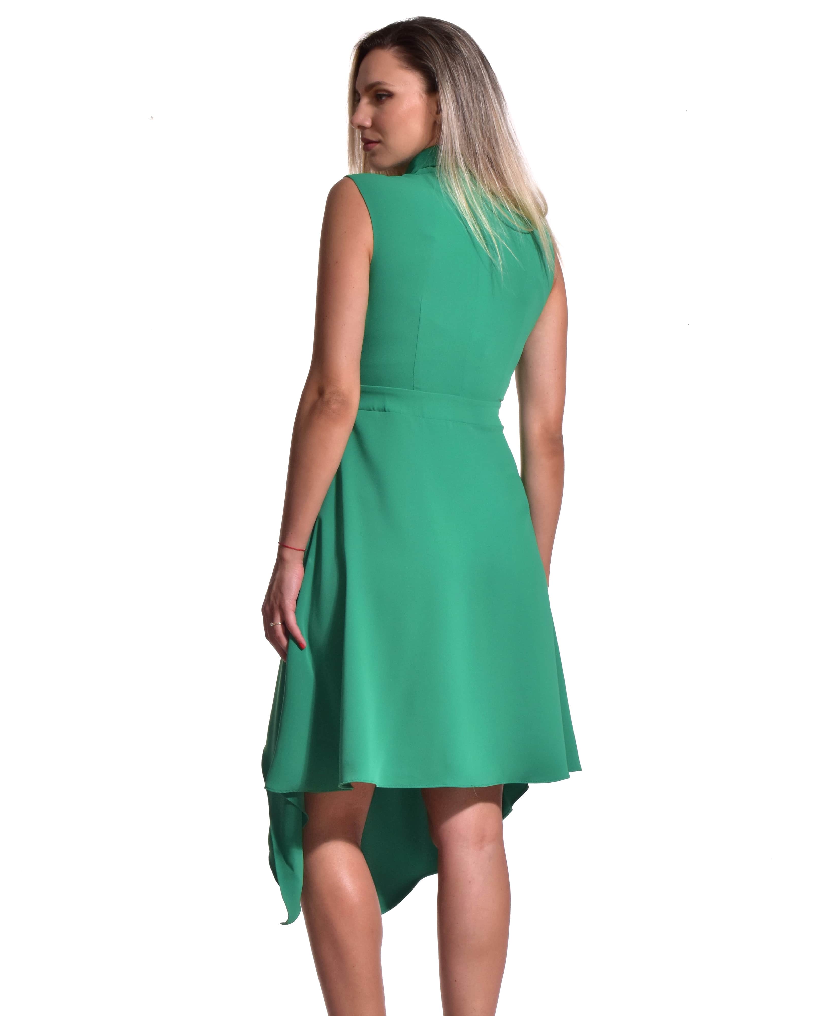 Rochie verde eleganta asimetrica